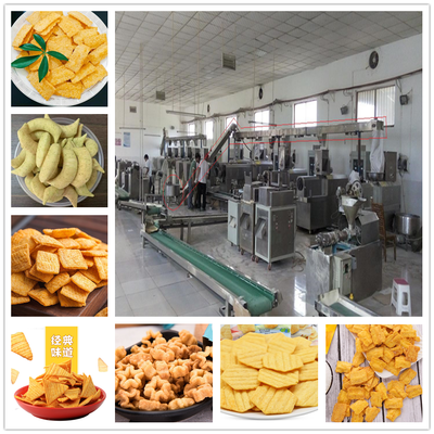 玉米脆片膨化食品加工机械,玉米锅巴香辣味休闲食品生产线